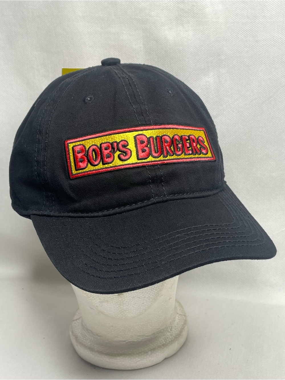 NWT Bob's Burgers Logo Patch Baseball Cap Black Red Adjustable SnapBack Hat